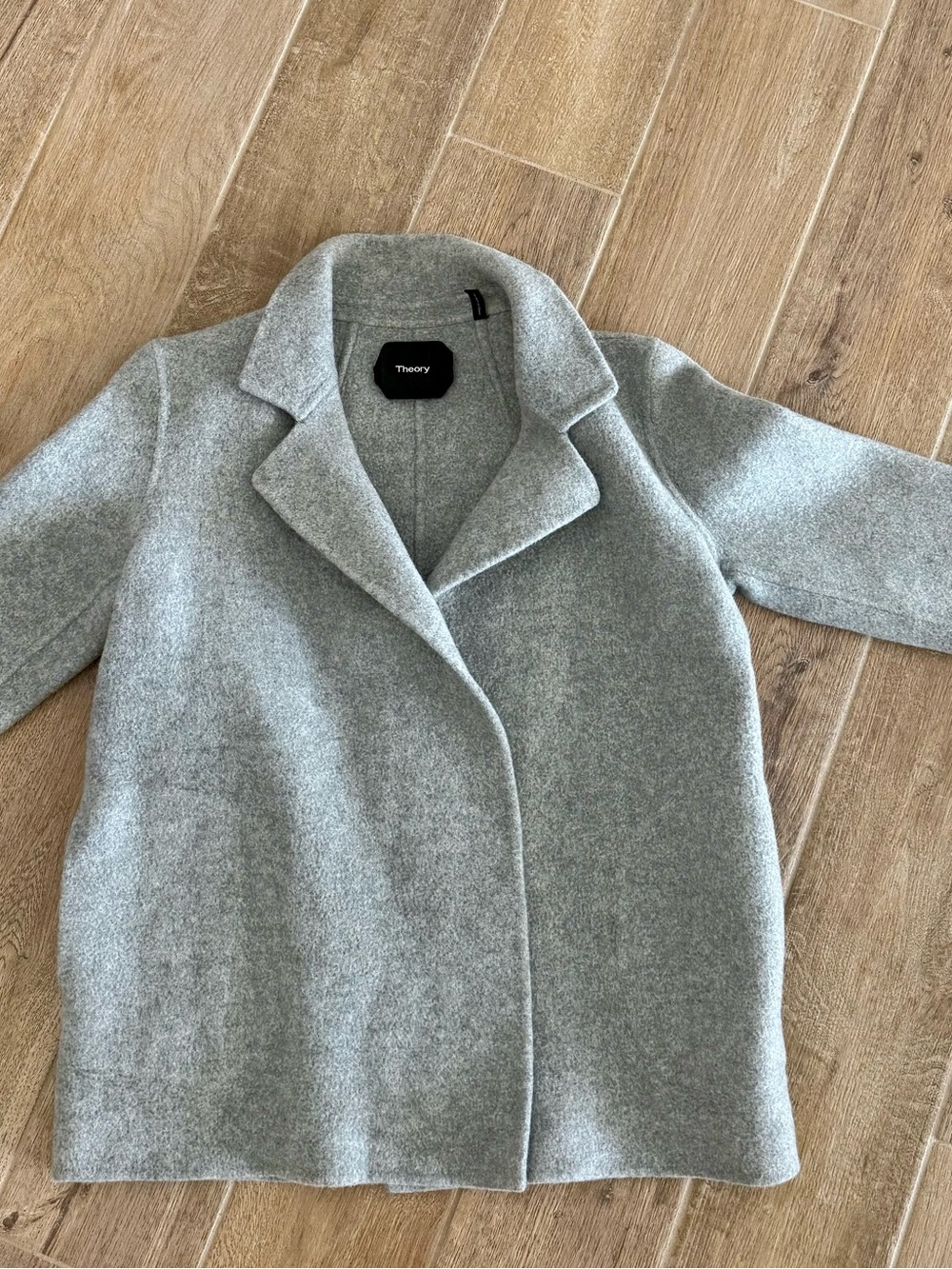 Theory Light Gray Wool Pea Coat (runs small)
